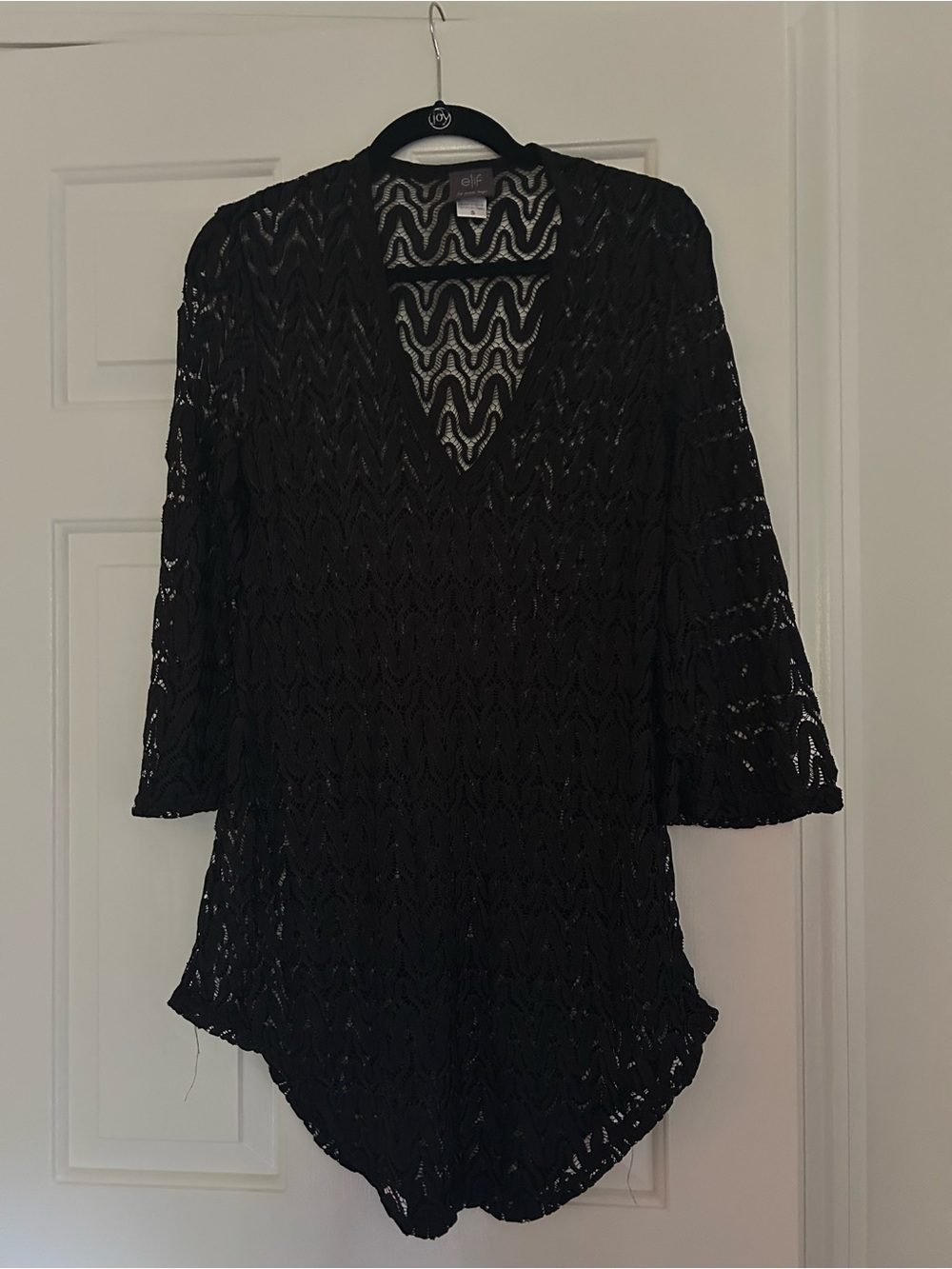 Elif by Jordan Taylor Black Crochet Swim Coverup